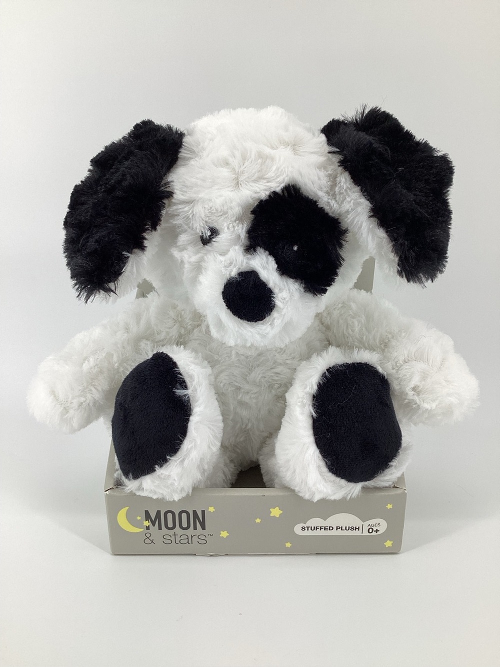 NEW Walgreens Moon & Stars White Black Puppy Dog Eye Spot Plush Stuffed Animal